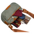 Dámska crossbody kabelka z nylonu v zeleno-hnedej farbe na nastaviteľnom popruhu – Peterson