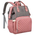 Dámsky ruksak typu mommy bag v šedo-ružovej farbe - Peterson