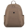 Beżowy plecak damski wykonany z poliestru, zawieszony na regulowanych szelkach - Peterson