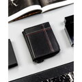 Skórzany portfel męski w czarnym kolorze z systemem RFID zamykany na zatrzask i suwak - Always Wild