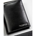 Duży, czarny portfel męski ze skóry naturalnej z systemem RFID bez zapięcia zewnętrznego - 4U Cavaldi