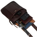 Kožená pánska crossbody taška v hnedej farbe - Peterson
