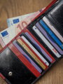 Pánska dvojfarebná vertikálna skladacia kožená peňaženka – Rovicky
