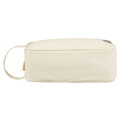 Kosmetyczka z tkaniny syntetycznej w kolorze ecru, wyposażona w przezroczysty panel - Peterson