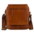 Listonoszka męska brązowa skórzana mała saszetka na ramię - Peterson