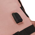 Priestranný, cestovný kabínový ruksak s USB portom v ružovej farbe - Peterson
