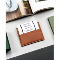 Eleganckie etui na karty ze skóry naturalnej w jasnobrązowym kolorze