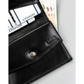 Duży, czarny portfel męski ze skóry naturalnej z systemem RFID bez zapięcia zewnętrznego - 4U Cavaldi