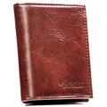 Pionowy, brązowy portfel męski ze skóry ekologicznej bez zapięcia - 4U Cavaldi