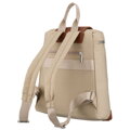 Beżowo-brązowy, miejski plecak damski z poliestru zamykany suwakiem - Peterson