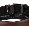 Brązowy pasek męski z automatyczną klamrą wykonany ze skóry naturalnej - Peterson