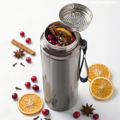 Termos stalowy kubek termiczny 750 ml srebrny na gorące napoje sitko na herbatę zimne napoje - Peterson 