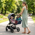 Granatowo-turkusowy plecak dla mamy wykonany z poliestru zamykany suwakiem - Peterson