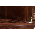 Skórzana listonoszka męska w brązowym kolorze z saszetką w zestawie - Peterson
