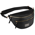 Malá čierna dámska crossbody taška z ekologickej kože na zips s nastaviteľným popruhom