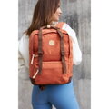 Oranžovo-hnedý mestský ruksak so zapínaním na zips - Himawari
