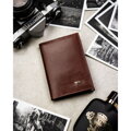 Skórzane, duże etui w brązowym kolorze przeznaczone na dokumenty i karty - Peterson