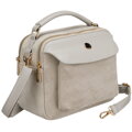 Malá mestská módna sivá dámska crossbody kabelka z ekokože so zapínaním na zips