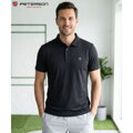 Czarna, męska koszulka polo regular fit w rozmiarach od M do XL - Peterson