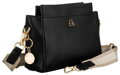 Dámska crossbody kabelka z ekokože s nastaviteľným popruhom LuluCastagnette, čierna cd14488
