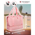 Ružová víkendová taška z odolného polyesteru s pohodlnými rúčkami – Peterson