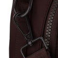 Mały, bordowy plecak damski wykonany z poliestru, wyposażony w dodatkowy pasek - Peterson
