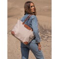 Dámska shopper kabelka z polyesteru Peterson, béžová cd29585