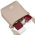 Béžová dámska crossbody kabelka z ekokože so zipsom