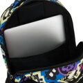 Plecak młodzieżowy do szkoły odszyty z poliestru ze wzorem imitującym graffiti, zawieszony na regulowanych szelkach - Peterson