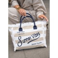 Dámska shopper kabelka z textilu Peterson, béžová cd31340