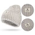 Zimowa, szara czapka damska beanie wykonana z nylonu - Peterson
