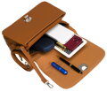 Dámska crossbody kabelka z ekokože s dvoma komorami David Jones, hnedá cd28093