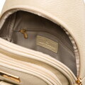 Modna i funkcjonalna beżowa saszetka damska crossbody z eko skóry Peterson