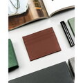 Brązowe, eleganckie etui na karty ze skóry naturalnej