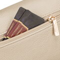 Beżowa saszetka damska ze skóry ekologicznej z doczepianą portmonetką - Peterson