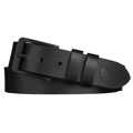 Skórzany, czarny pasek męski z klasyczną klamrą - Peterson