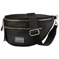 Malá čierna dámska crossbody taška z ekologickej kože na zips s nastaviteľným popruhom