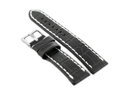 Kožený remienok W49 -  black/white- 22mm