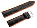 Gumový remienok na hodinky U18 - black/orange - 22mm