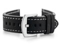 Kožený remienok W72 - black/white  20mm