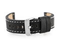 Kožený remienok W48 - PREMIUM - black/white- 24mm
