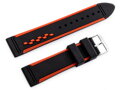 Gumový remienok na hodinky U06 - black/bordové- 20mm