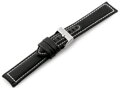 Kožený remienok W34 - PREMIUM - black/white- 22mm