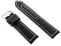 Kožený remienok W34 - PREMIUM - black/white- 22mm