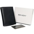 Praktická pánska peňaženka z pravej kože, čierna, RFID ochrana — Rovicky