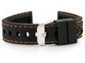 Gumový remienok na hodinky U20 - black/orange20mm