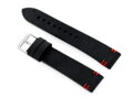 Kožený remienok W110 - black/red- 22mm