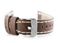 Kožený remienok W49 -  tmavo brown/white- 22mm