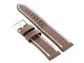 Kožený remienok W49 -  tmavo brown/white- 22mm