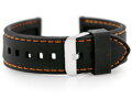 Gumový remienok na hodinky U20 - black/orange28mm